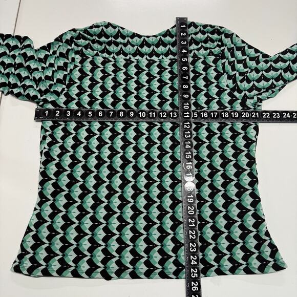 Alfani Top Womens 2X Black Green V Neck 9% Spandex Stretch Nylon Pullover Career - Picture 3 of 9